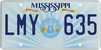 MS license plate LMY635