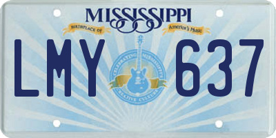 MS license plate LMY637