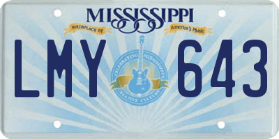 MS license plate LMY643