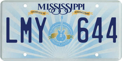 MS license plate LMY644