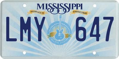 MS license plate LMY647