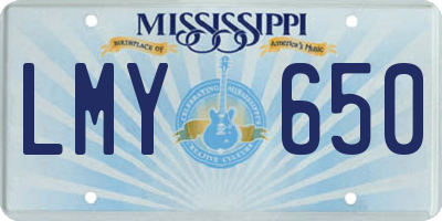 MS license plate LMY650