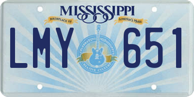 MS license plate LMY651