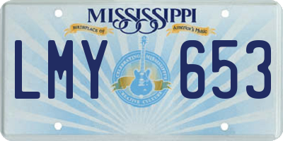 MS license plate LMY653
