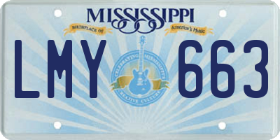 MS license plate LMY663