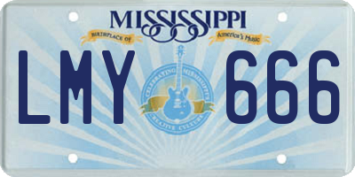 MS license plate LMY666