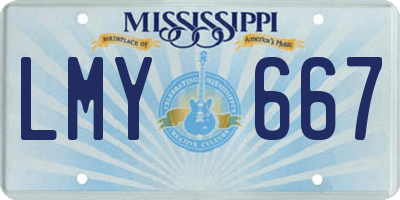 MS license plate LMY667