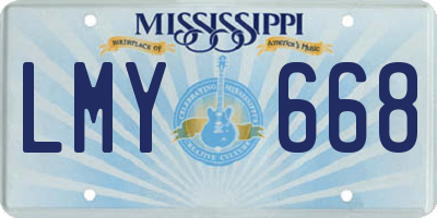 MS license plate LMY668