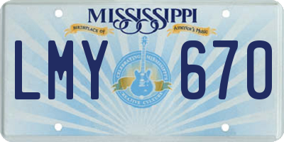 MS license plate LMY670