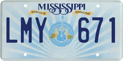 MS license plate LMY671