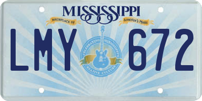 MS license plate LMY672
