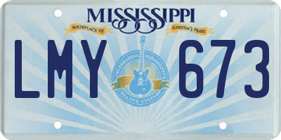 MS license plate LMY673