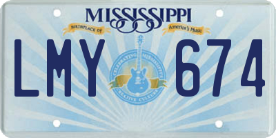 MS license plate LMY674