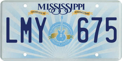 MS license plate LMY675