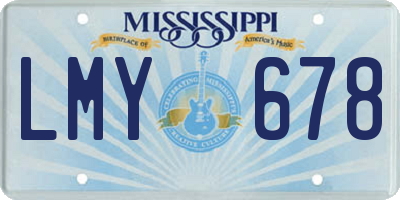 MS license plate LMY678