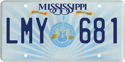 MS license plate LMY681