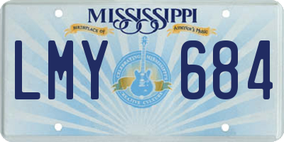 MS license plate LMY684