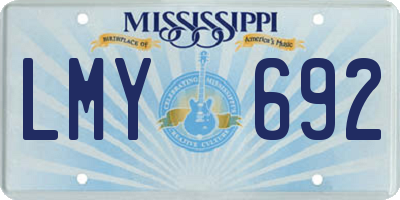 MS license plate LMY692