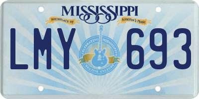 MS license plate LMY693