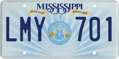 MS license plate LMY701