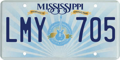 MS license plate LMY705
