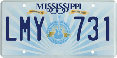 MS license plate LMY731