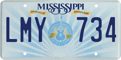 MS license plate LMY734