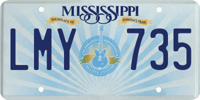 MS license plate LMY735