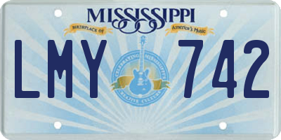 MS license plate LMY742