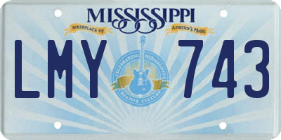 MS license plate LMY743