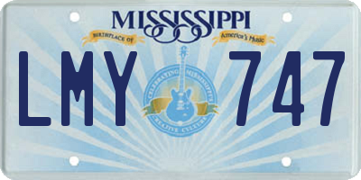 MS license plate LMY747