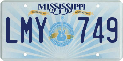 MS license plate LMY749