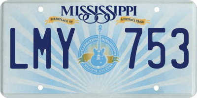 MS license plate LMY753