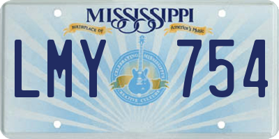 MS license plate LMY754