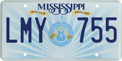 MS license plate LMY755