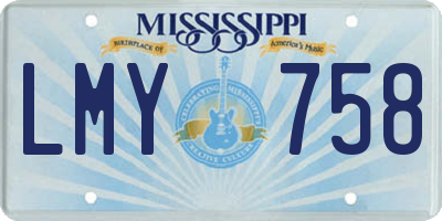 MS license plate LMY758