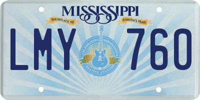 MS license plate LMY760