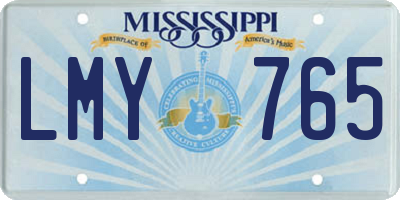 MS license plate LMY765
