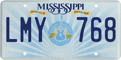 MS license plate LMY768