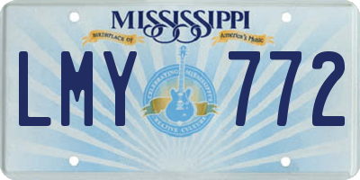 MS license plate LMY772