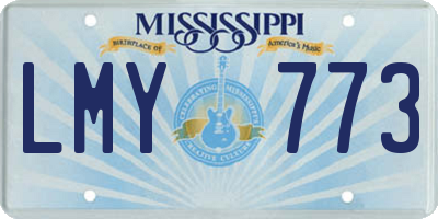 MS license plate LMY773