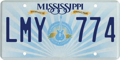 MS license plate LMY774