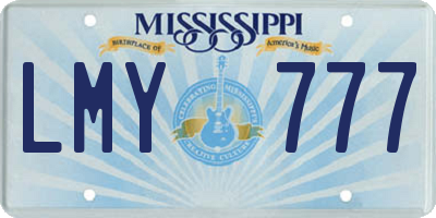 MS license plate LMY777
