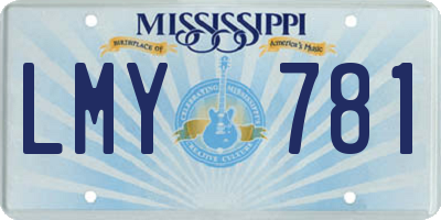 MS license plate LMY781