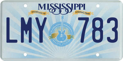 MS license plate LMY783