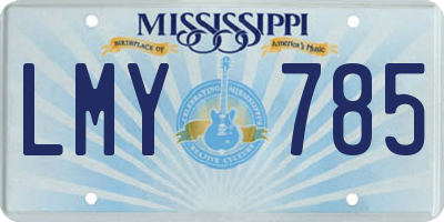 MS license plate LMY785