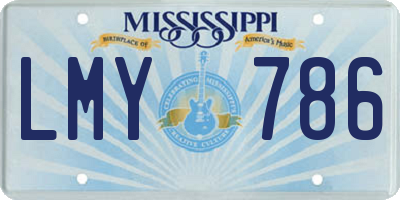 MS license plate LMY786