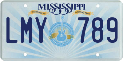 MS license plate LMY789