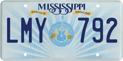MS license plate LMY792