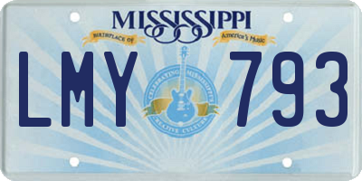 MS license plate LMY793